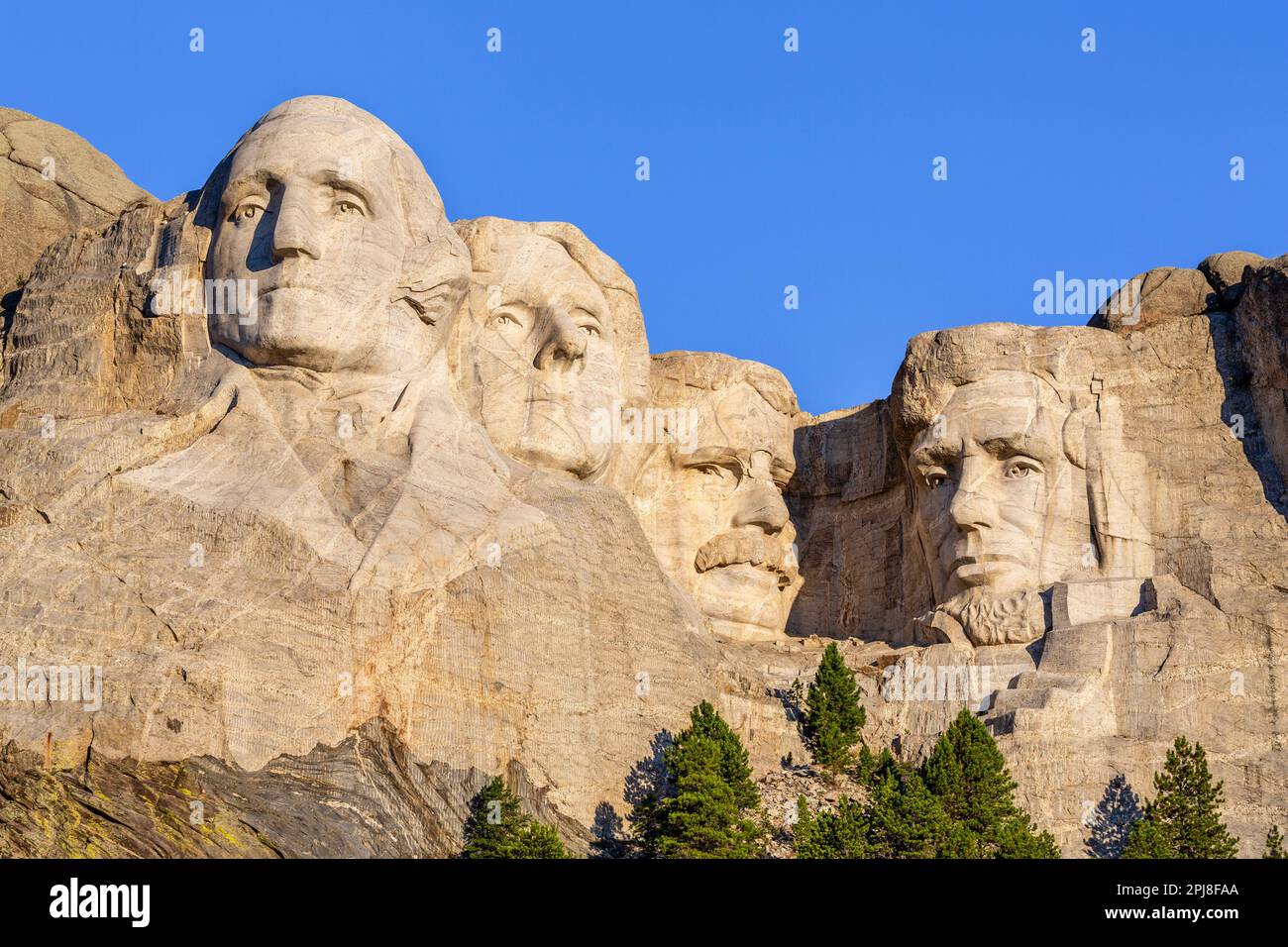 Sonnenaufgang am Mount Rushmore, South Dakota, Vereinigte Staaten von Amerika Stockfoto