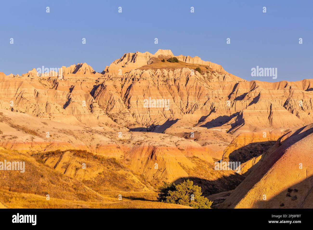 Yellow Mounds Overlook im Badlands-Nationalpark, South Dakota, Vereinigte Staaten von Amerika Stockfoto