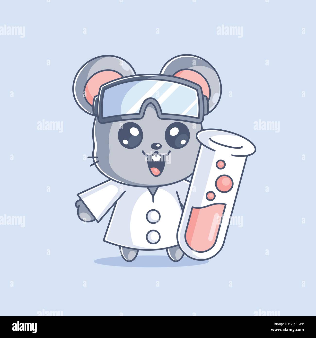 Süßes Maus-Wissenschaftler-Cartoon-Design Stock Vektor