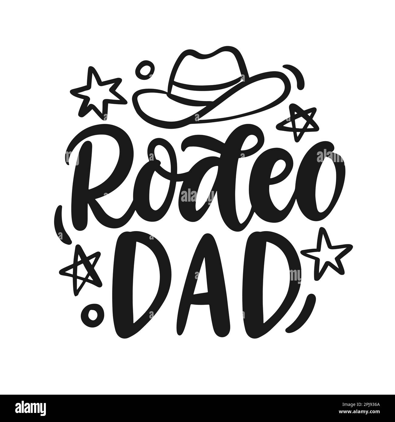 Schriftzug auf der Geschenkkarte für den Vatertag beim Rodeo Stock Vektor