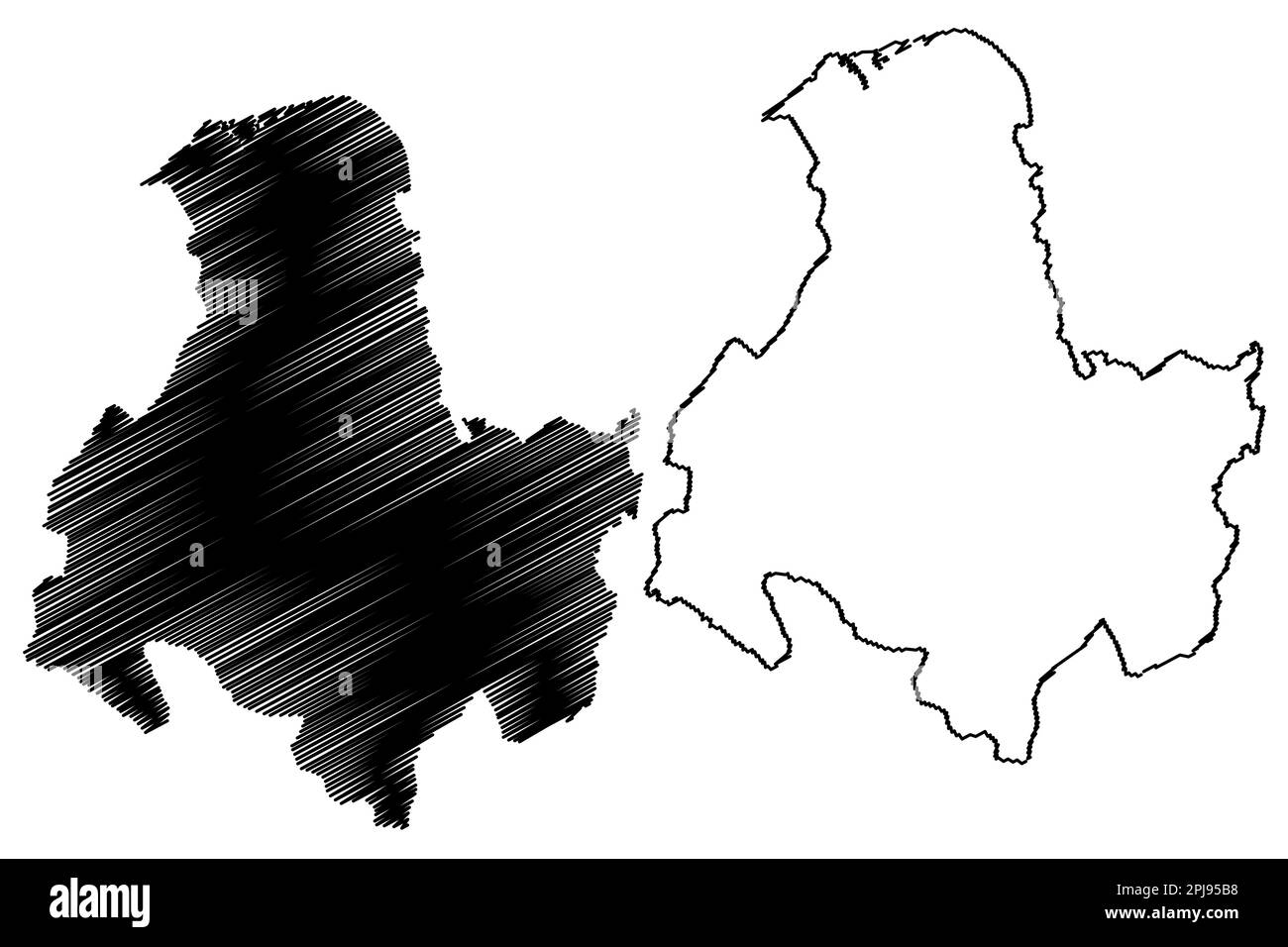West Lancashire nicht-Metropolregion, Borough (Vereinigtes Königreich Großbritannien und Nordirland, zeremonielle Grafschaft Lancashire oder Lancs, Engla Stock Vektor