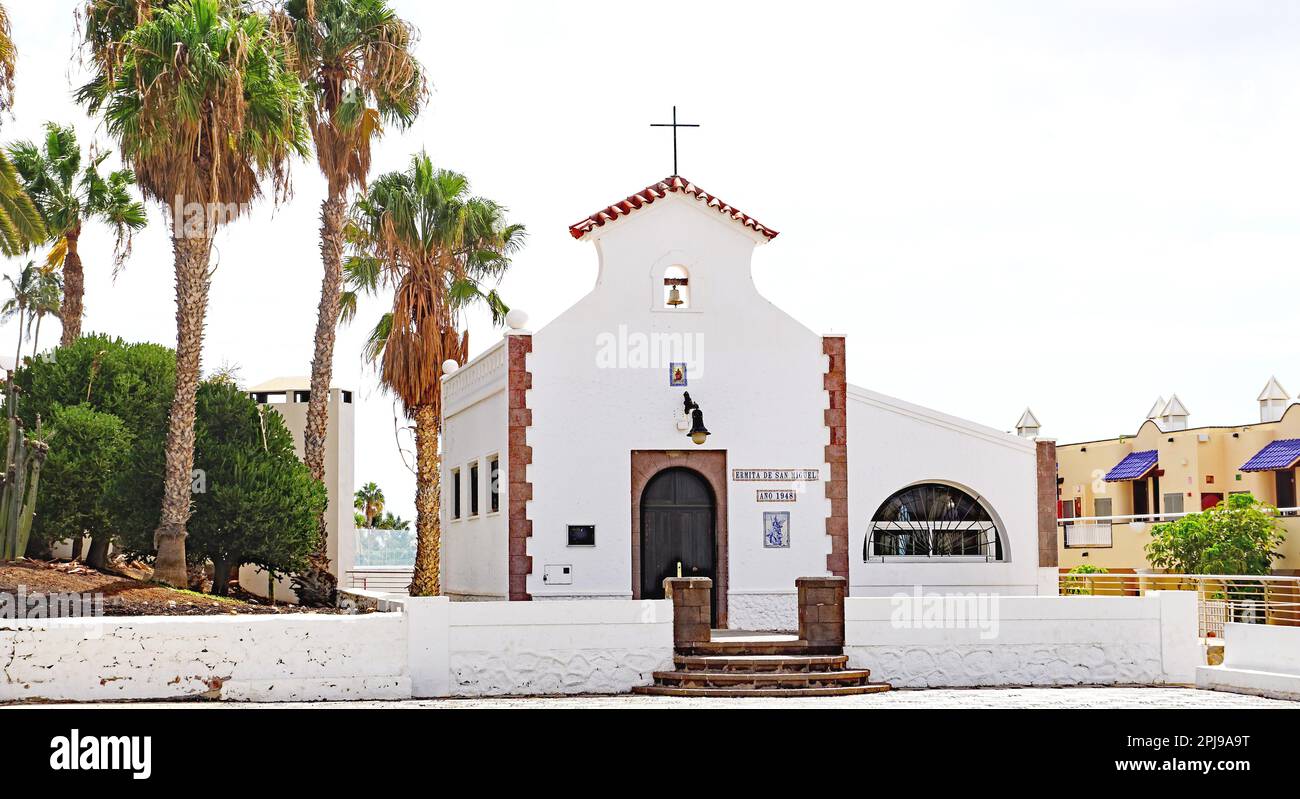 Eremitage San Miguel in Morro Jable, Jandia, Fuerteventura, Kanarische Inseln, Spanien, Europa Stockfoto