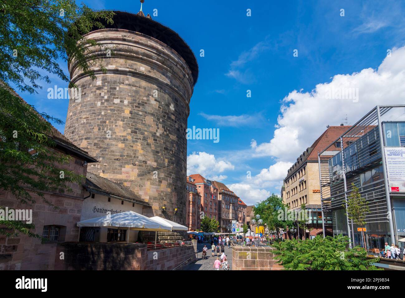 Nürnberg, Nürnberg: Stadttor Frauentorturm in Mittelfranken, Mittelfranken, Bayern, Bayern, Deutschland Stockfoto