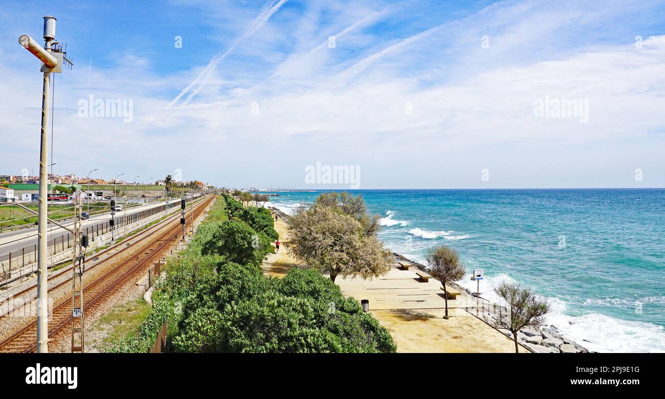 Maresme-Küste in der Provinz Barcelona, Katalonien, Spanien, Europa Stockfoto