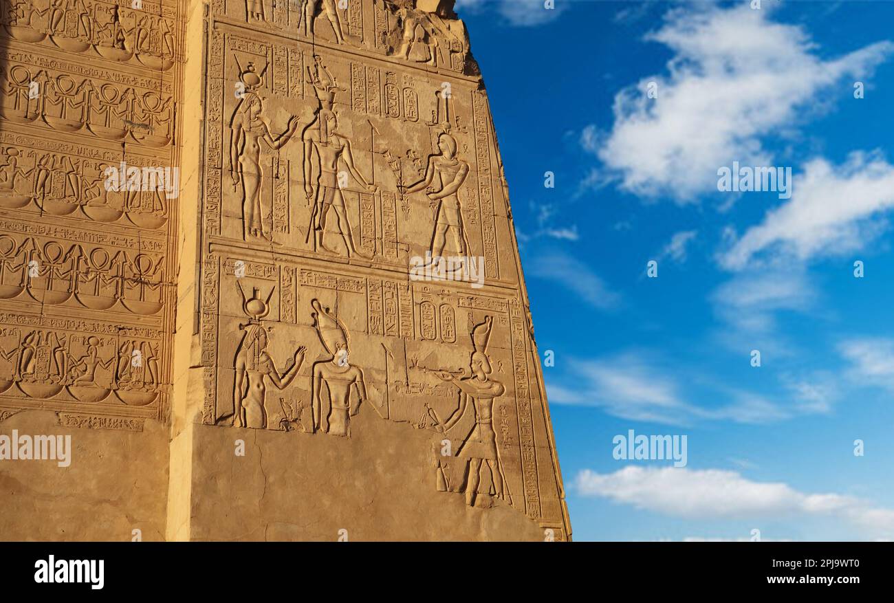 Der Tempel von Kom Ombo in Assuan, Ägypten Stockfoto
