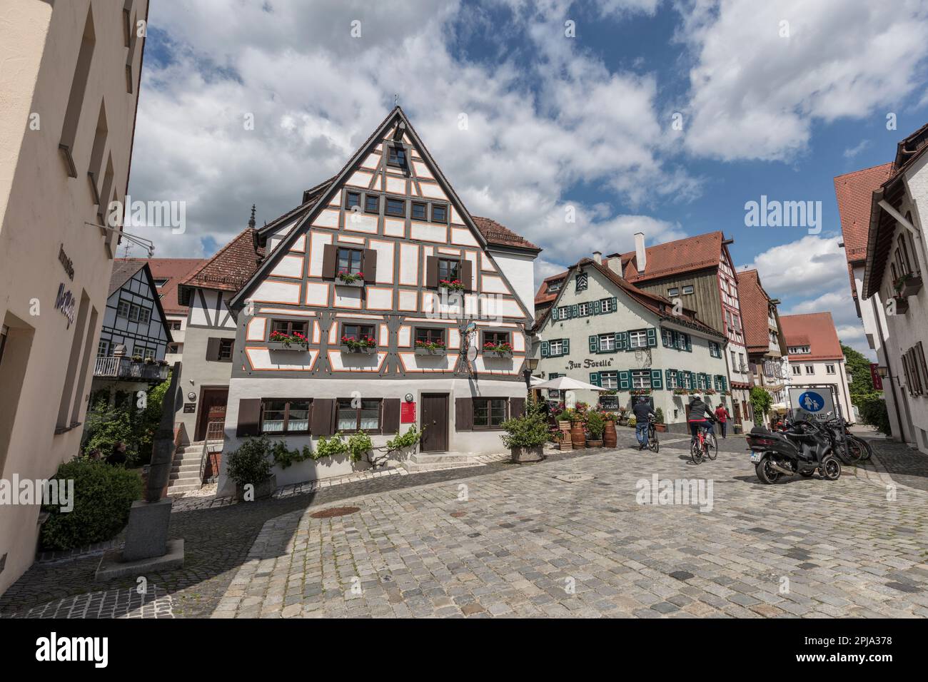 Historisches Fachwerkhaus Setra Museum im Fischer- und Donauviertel - Fischer-Donauviertel am Blau in der Altstadt, Altstadt, Ulm. Stockfoto