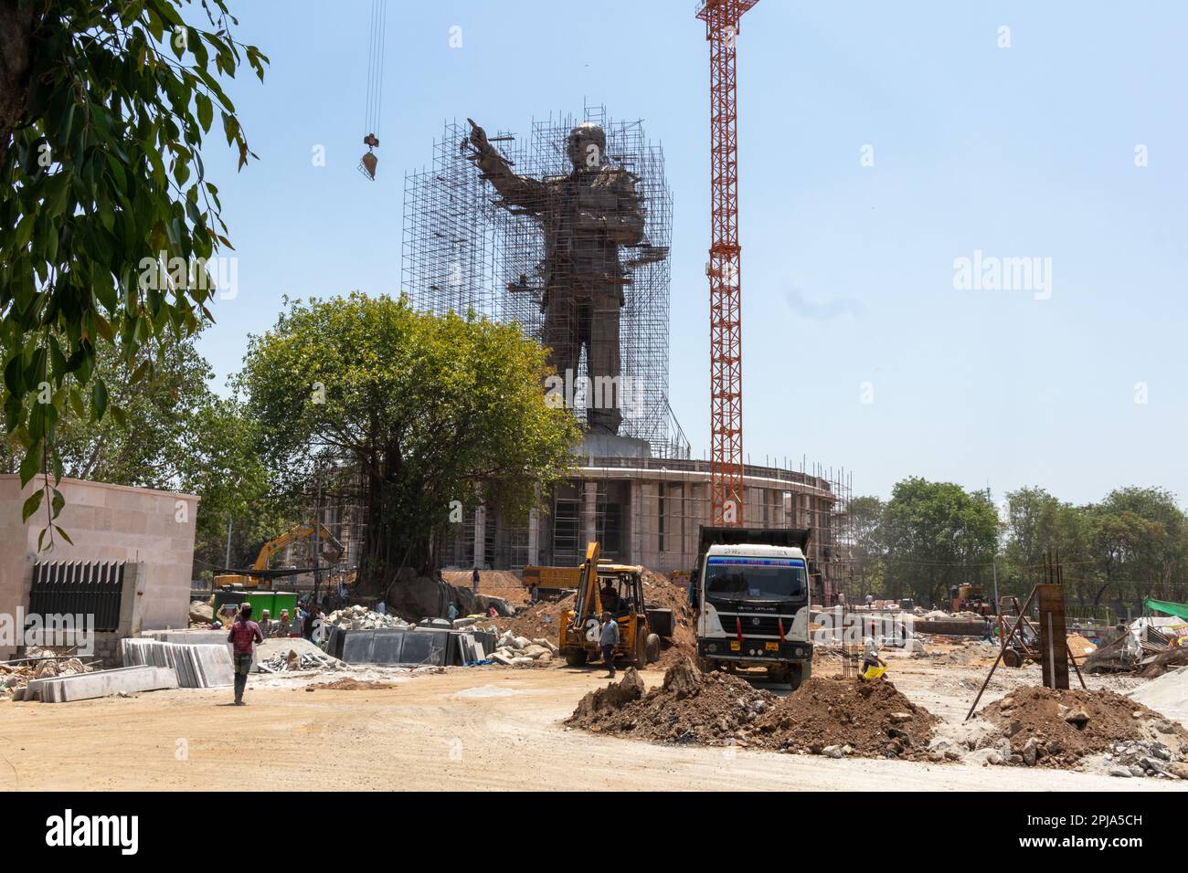 125 m hohe Dr. Babasaheb Ambedkar Statue in Hyderabad, Indien. Sie wird am 14,2023. April vorgestellt Stockfoto