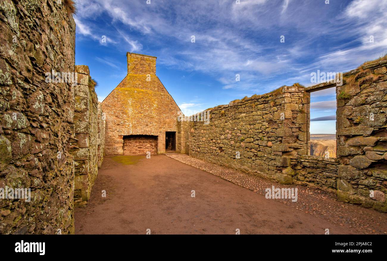 Dunnottar Castle Stonehaven Aberdeenshire The Dining Room Stockfoto