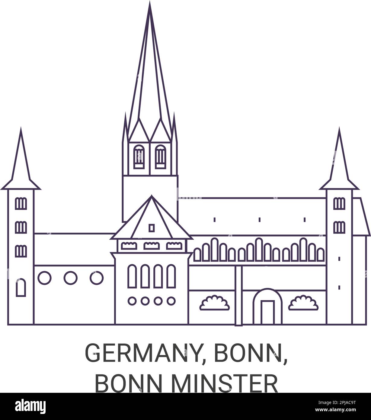 Deutschland, Bonn, Bonn Minster Reise Landmark Vektordarstellung Stock Vektor