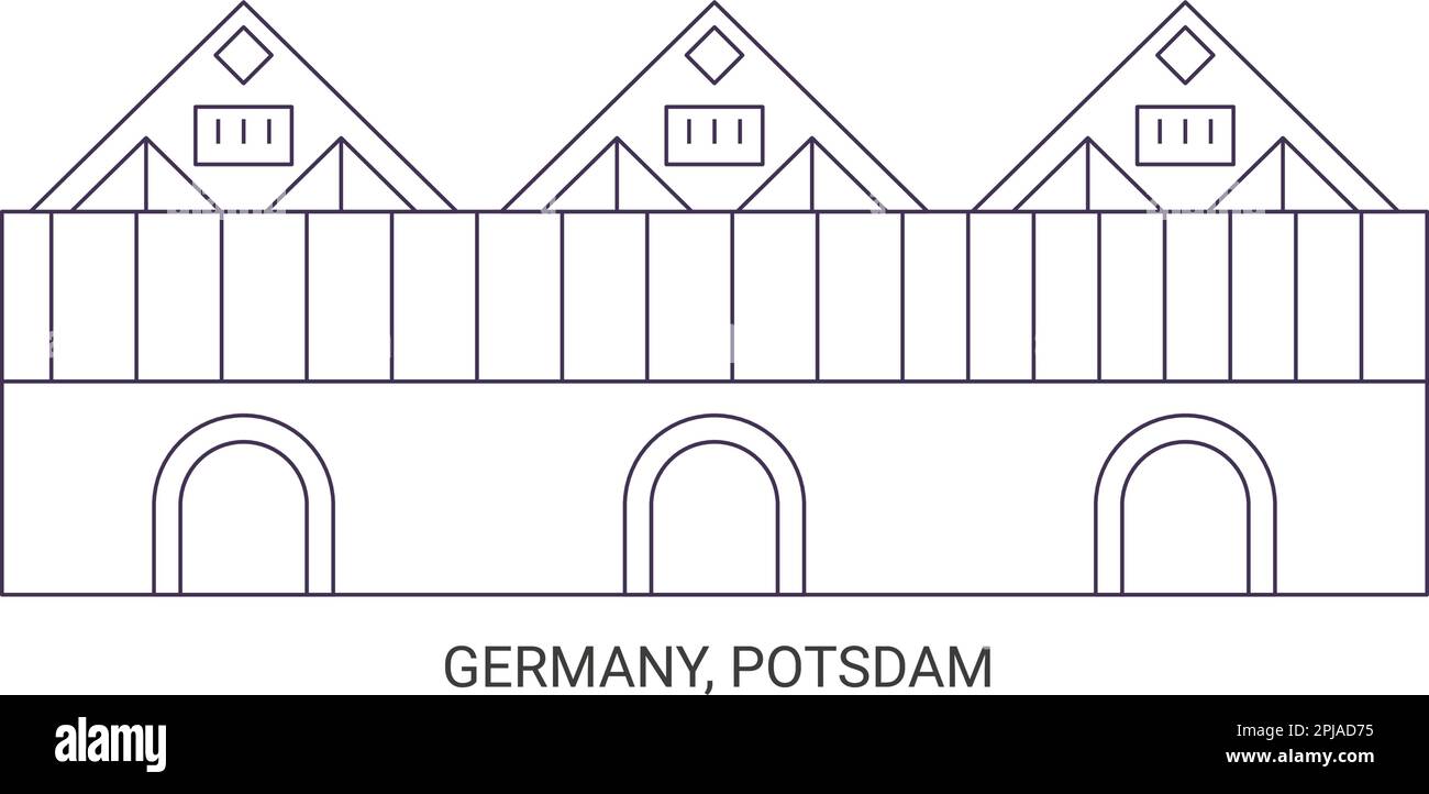 Deutschland, Potsdamer Wegweiser-Vektordarstellung Stock Vektor