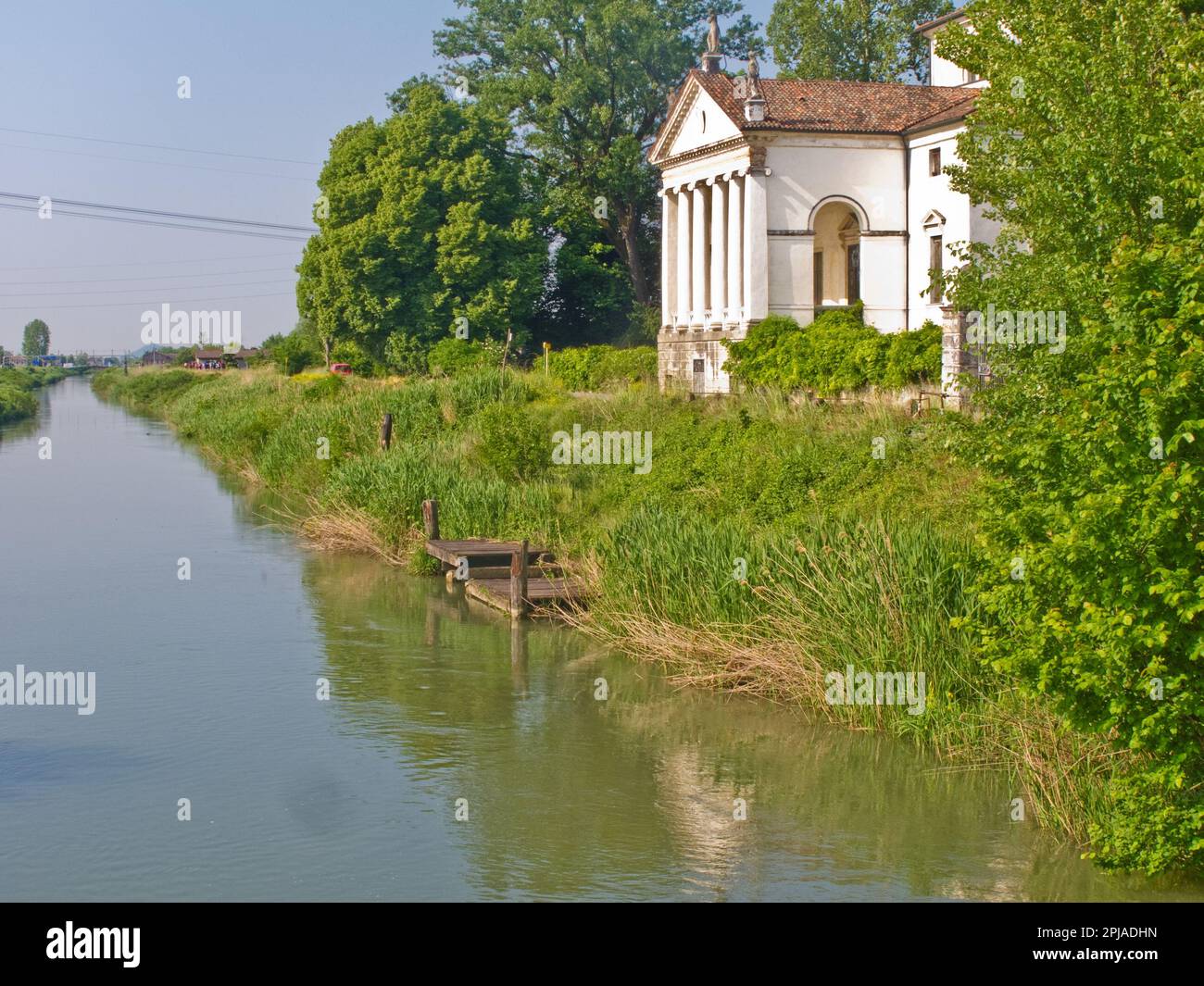 Villa Molin, Mandria, Ponte della Cagnia. Padua, Veneto, Italien. Vincenzo Scamozzi, 1597. Am Kanalrand. Stockfoto