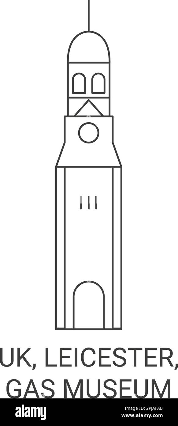 Vektordarstellung für das Reiseziel UK, Leicester, Gas Museum Stock Vektor