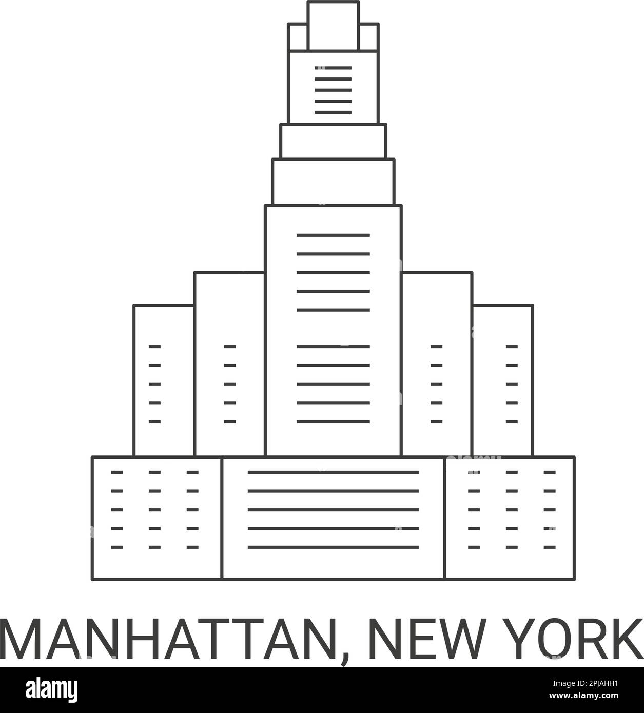 USA, Manhattan, New York Reise-Wahrzeichen-Vektordarstellung Stock Vektor