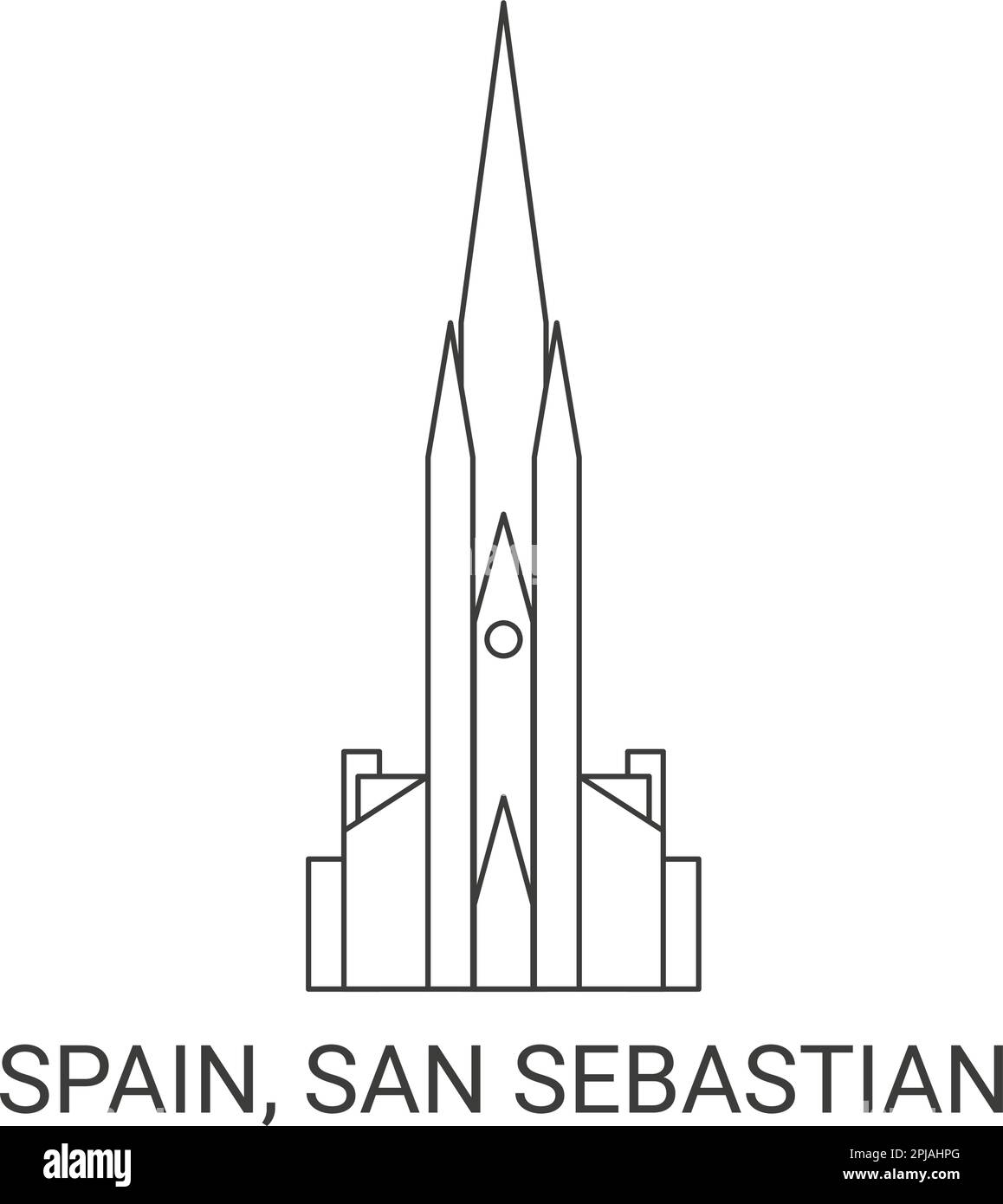 Spanien, San Sebastian Reise-Wahrzeichen-Vektordarstellung Stock Vektor