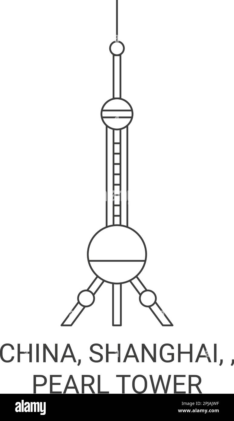China, Shanghai, Pearl Tower Reise-Wahrzeichen-Vektordarstellung Stock Vektor