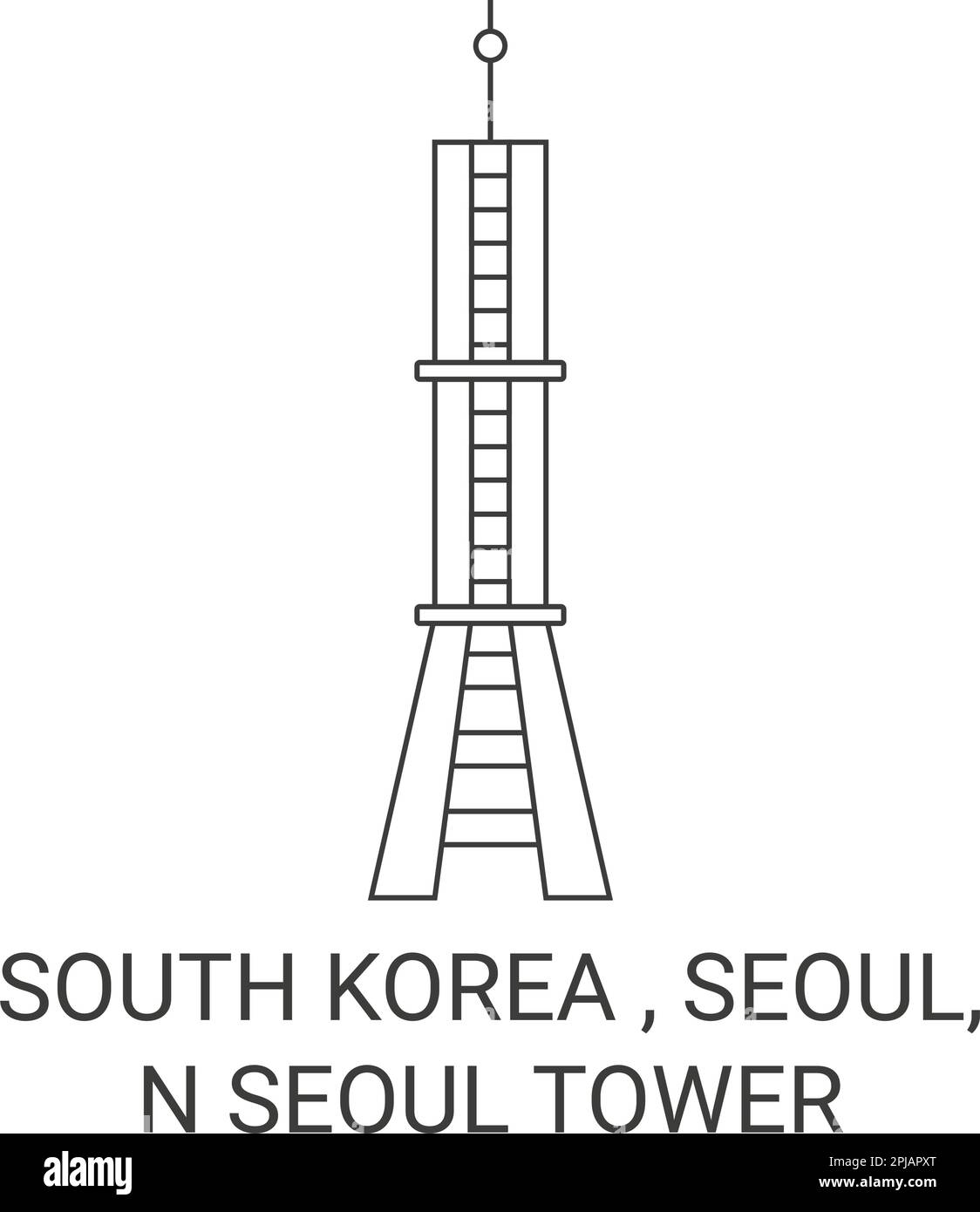 Republik Korea, Seoul, Turmreise-Vektorbild Stock Vektor