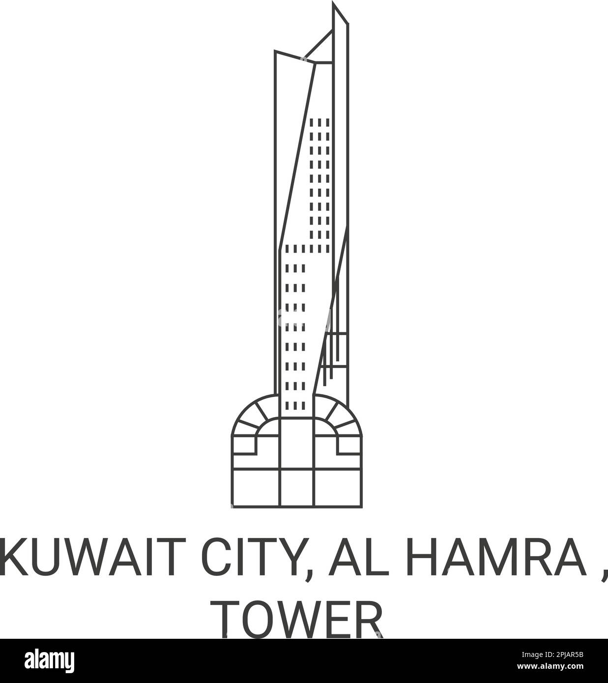 Kuwait City, Al Hamra, Tower Travel Wahrzeichen Vektordarstellung Stock Vektor