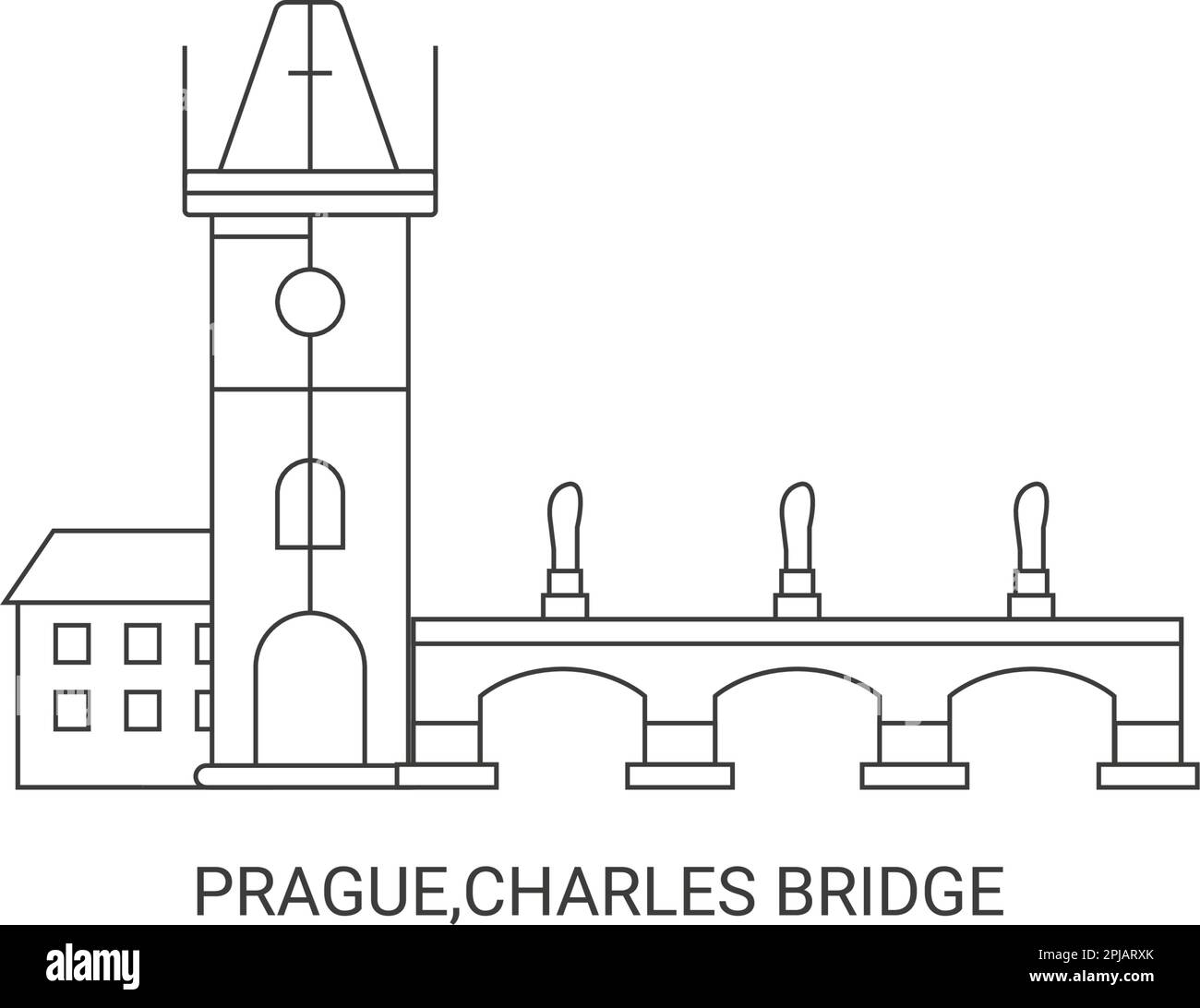Tschechische Republik, Prag, Karlsbrücke Reise Wahrzeichen Vektordarstellung Stock Vektor