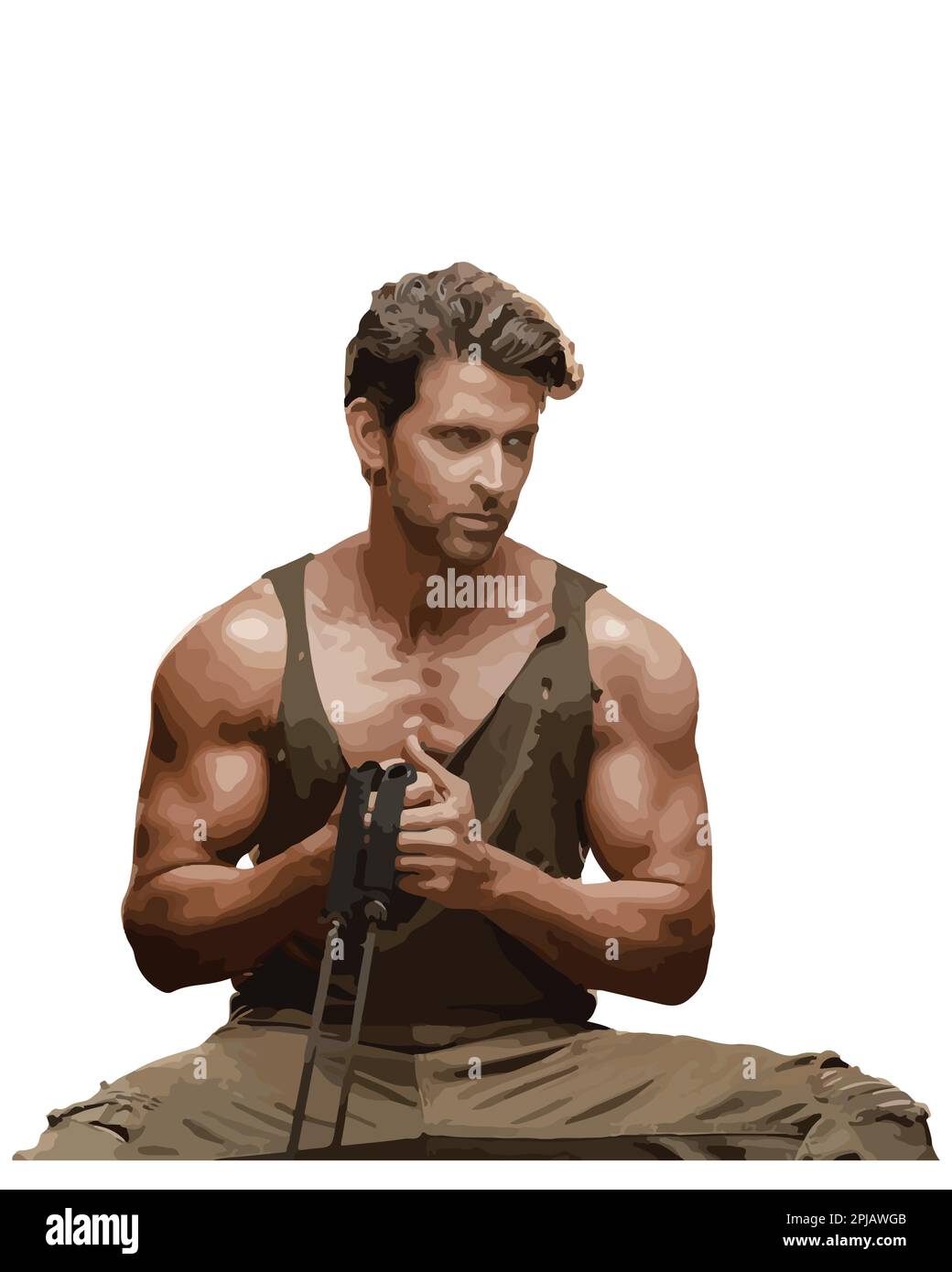 Hrithik Roshan indischer Schauspieler Vektor-Illustration Abstraktes Bild Stock Vektor