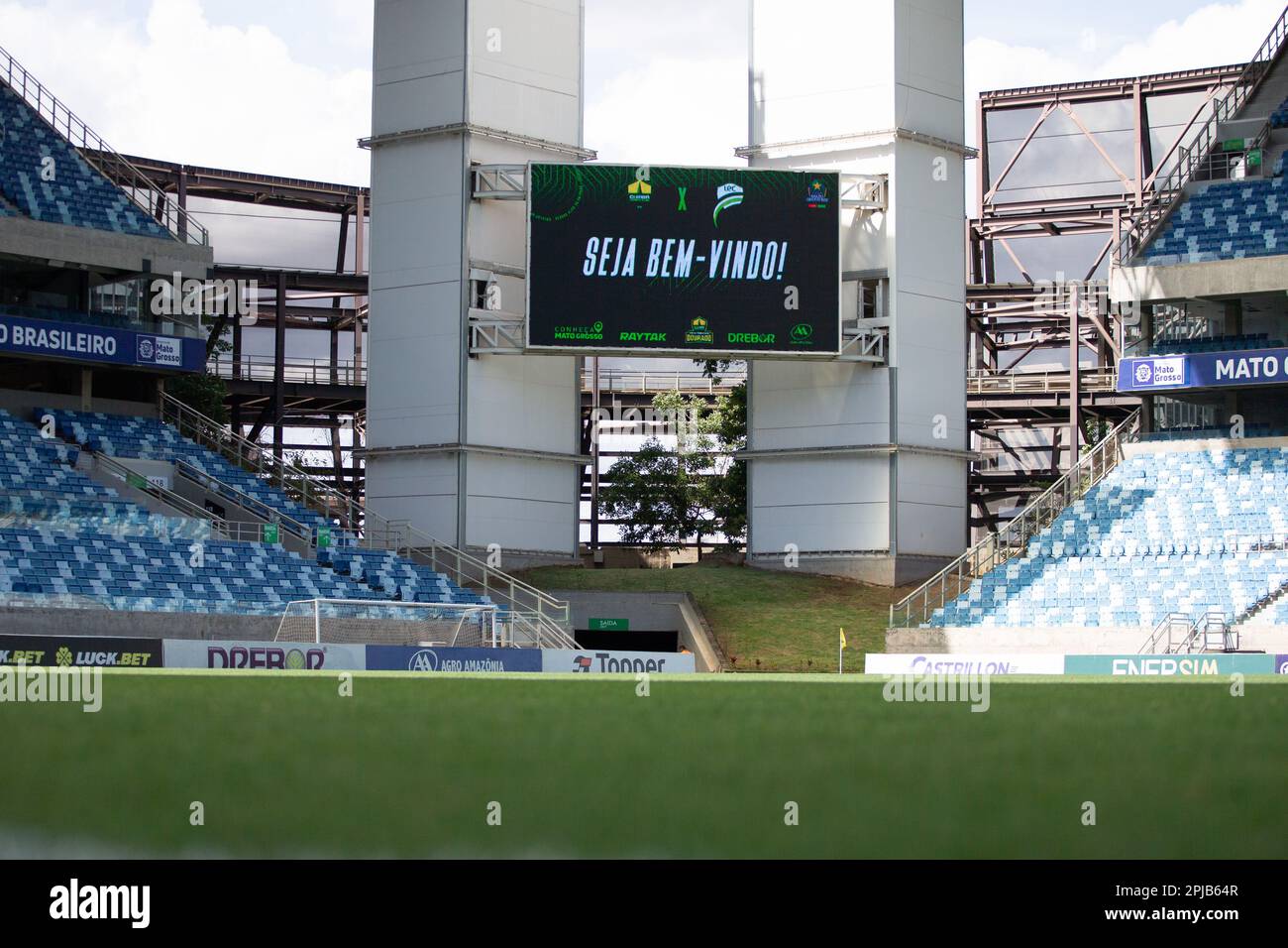 Cuiaba, Brasilien. 01. April 2023. MT - CUIABA - 01/04/2023 - MATOGROSSENSE 2023 HALBFINALE, CUIABA X LUVERDENSE - Allgemeine Ansicht des Stadions Arena Pantanal für das Spiel zwischen Cuiaba und Luverdense für die Matogrossense 2023 Meisterschaft. Foto: Gil Gomes/AGIF/Sipa USA Guthaben: SIPA USA/Alamy Live News Stockfoto