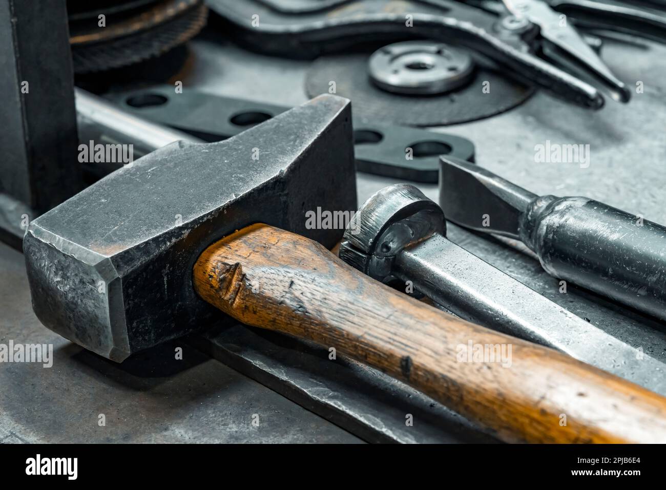 Hammer in einem Industrielager in Frankreich Stockfoto