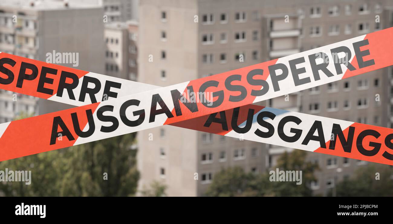 Barriere nimmt das deutsche Wort auf Stockfoto