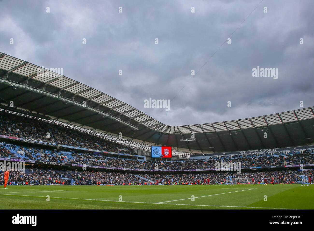 Ein allgemeiner Einblick in das Etihad Stadium, Heimat von Manchester