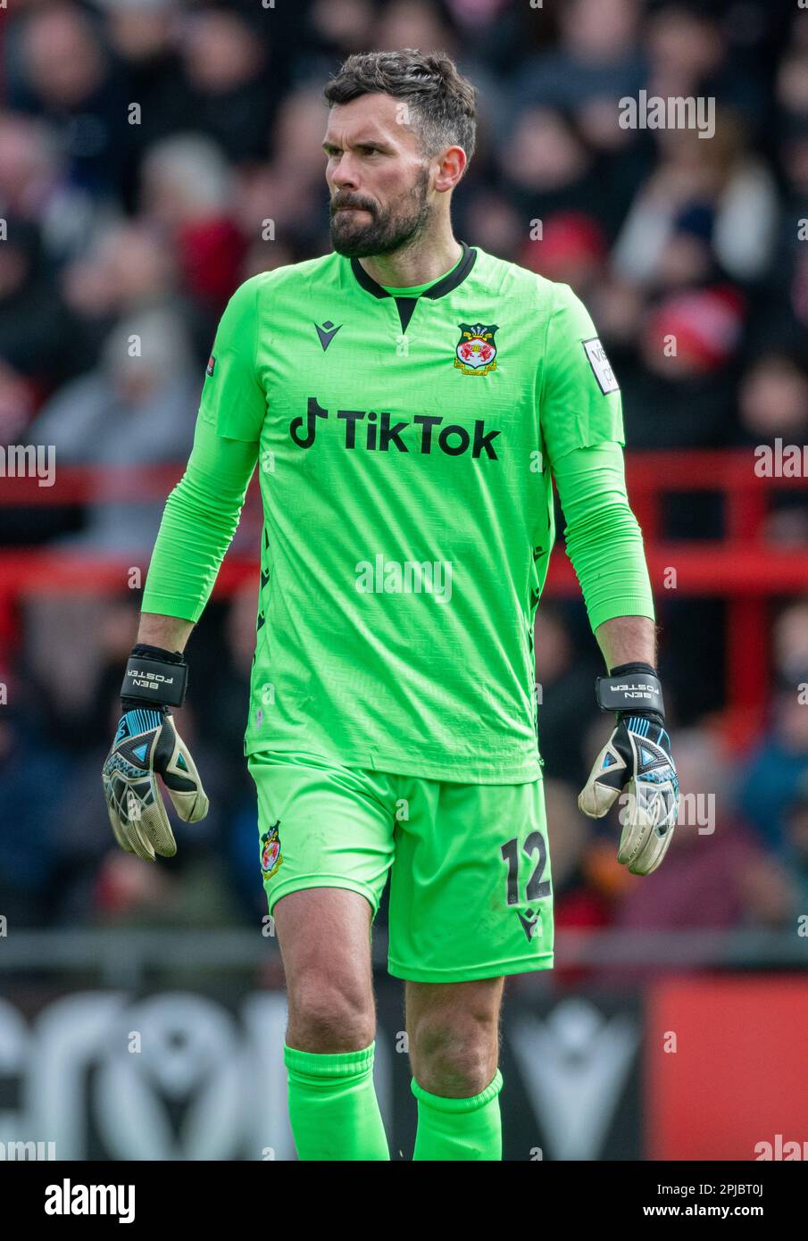 Wrexham, Wrexham County Borough, Wales. 1. April 2023 Wrexham Goalkeeprs Ben Foster, während des Wrexham Association Football Club V Oldham Athletic Association Football Club auf dem Rennplatz, in der Vanarama National League. (Bild: ©Cody Froggatt/Alamy Live News) Stockfoto