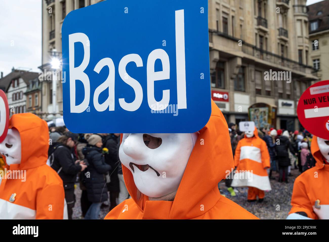 Karneval oder Fasnacht-Parade in Basel Schweiz Stockfoto