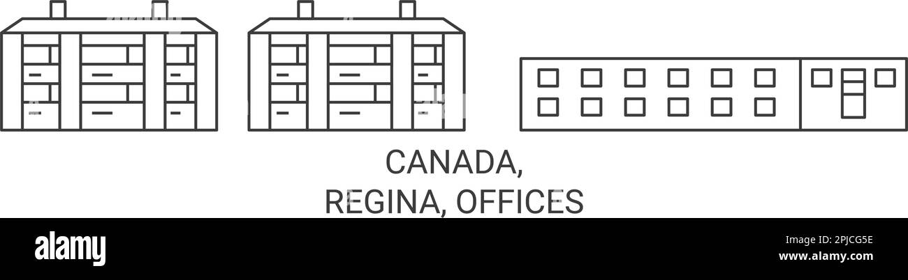 Kanadas, Regina, Büros, Reise-Wahrzeichen-Vektordarstellung Stock Vektor