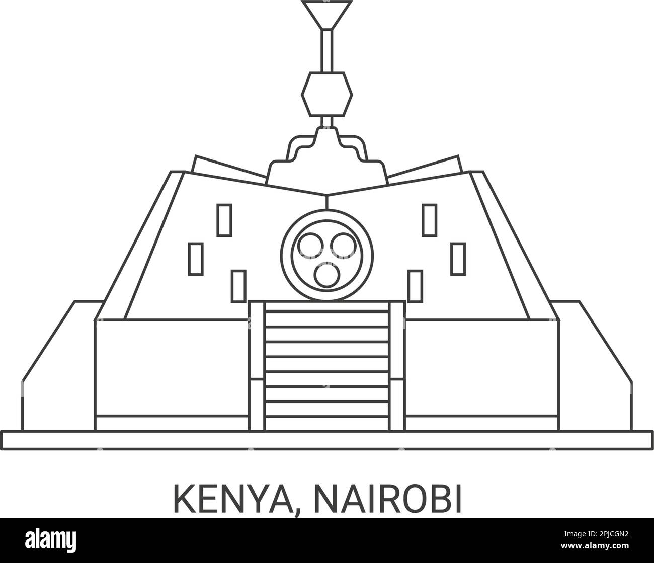 Kenia, Nairobi Reise-Wahrzeichen-Vektordarstellung Stock Vektor