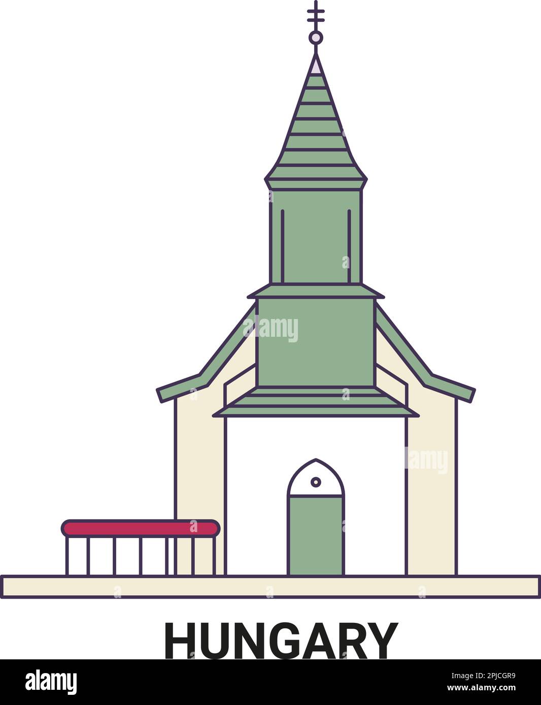 Ungarn, Wegweiser-Vektordarstellung Stock Vektor