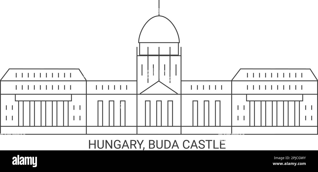 Ungarn, Budaer Burg, Vektordarstellung für Reiseziele Stock Vektor