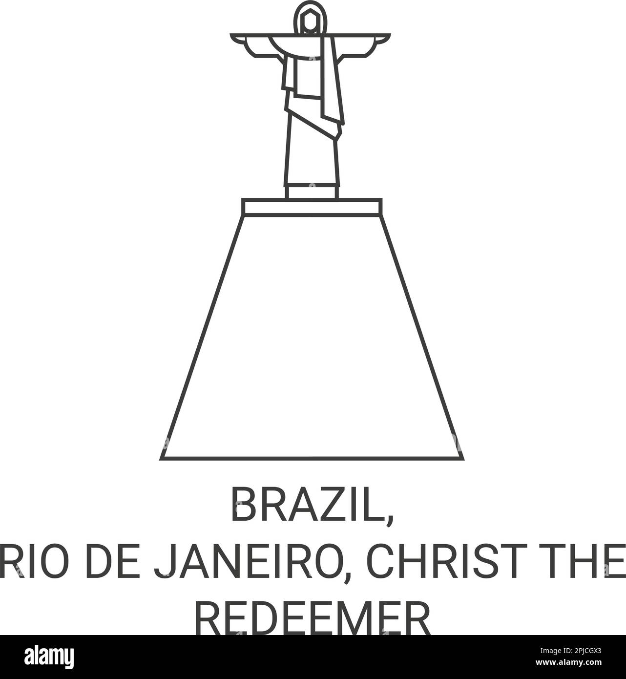 Brasilien, Rio De Janeiro, Christus, der Erlöser reisen als Vektorbild Stock Vektor
