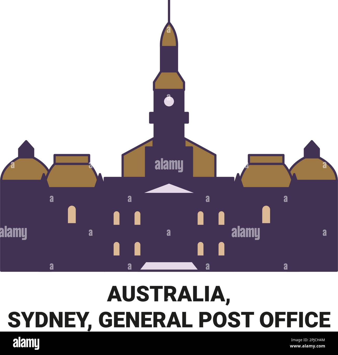 Vektordarstellung für Reiseziele in Australien, Sydney, General Post Office Stock Vektor