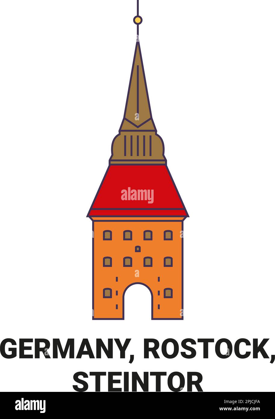 Deutschland, Rostock, Steintor Reise Landmark Vektordarstellung Stock Vektor
