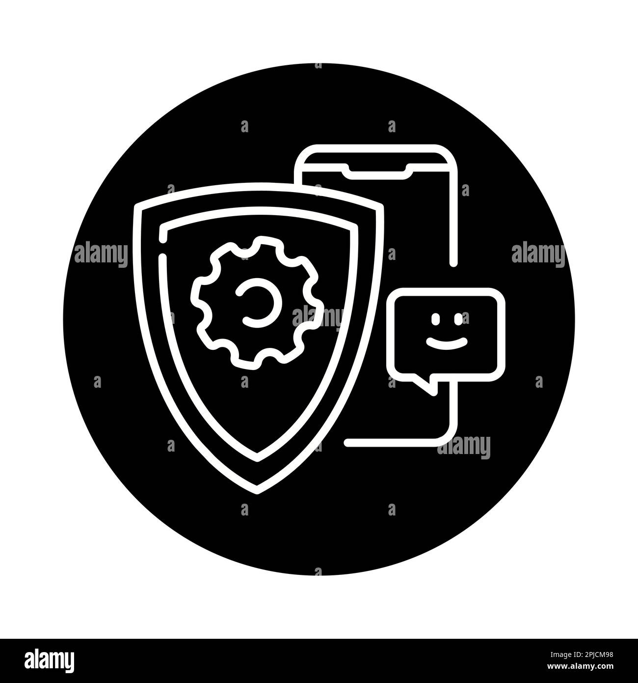 Schwarzes Symbol für Schutz. Schutz personenbezogener Daten. Stock Vektor