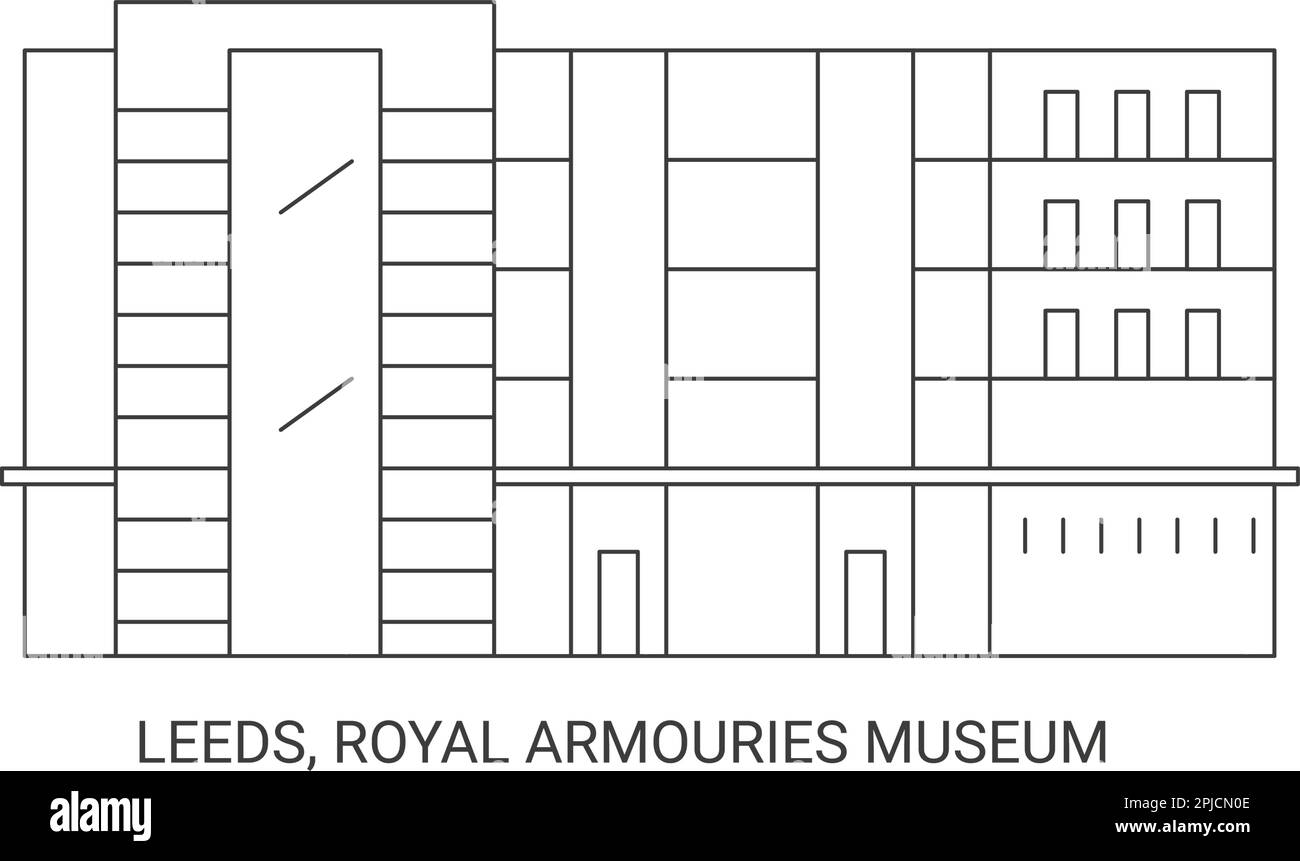 UK, Leeds, Royal Armouries Museum, Reise-Wahrzeichen-Vektordarstellung Stock Vektor