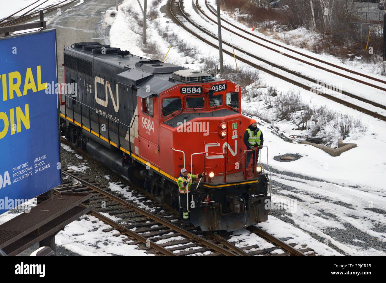 CN 9584 Diesellokomotive in Fairview Yard in Halifax, Nova Scotia, Kanada Stockfoto
