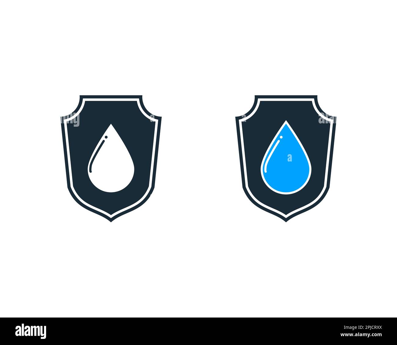 Design Mit Illustration Für Drop Water Shield-Symbol Vektor-Logo-Vorlage Stock Vektor