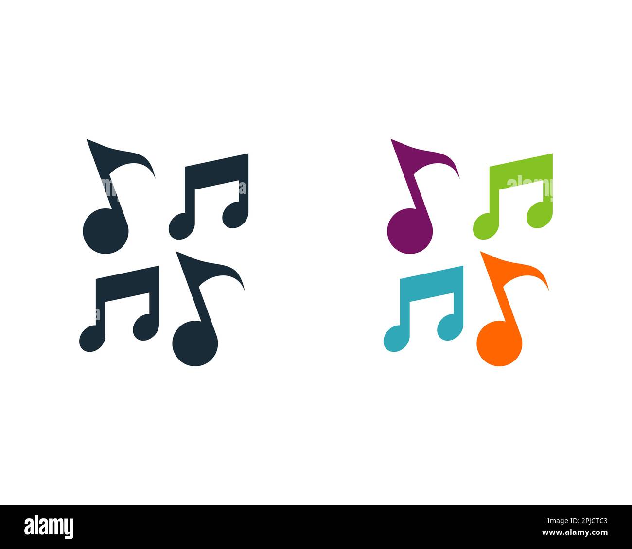 Wichtiger Hinweis: Elemente Der Designvorlage Für Musiksymbole Stock Vektor