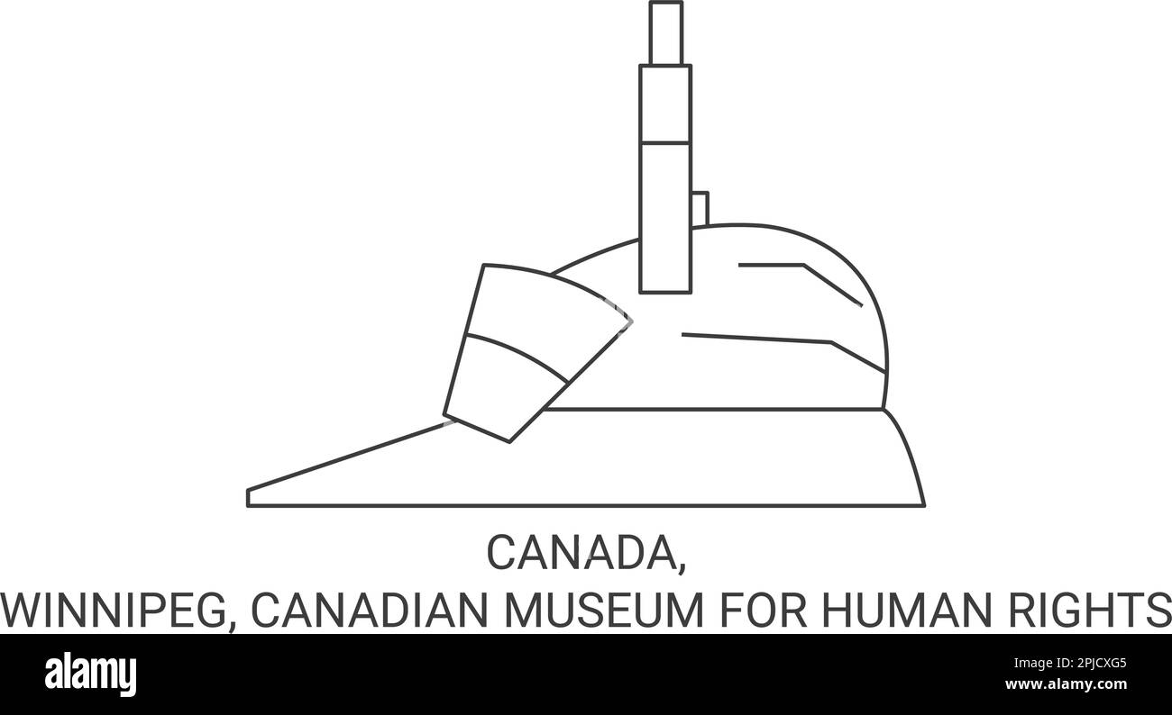 Kanada, Winnipeg, Canadian Museum for Human Rights, Reiseziel-Vektordarstellung Stock Vektor