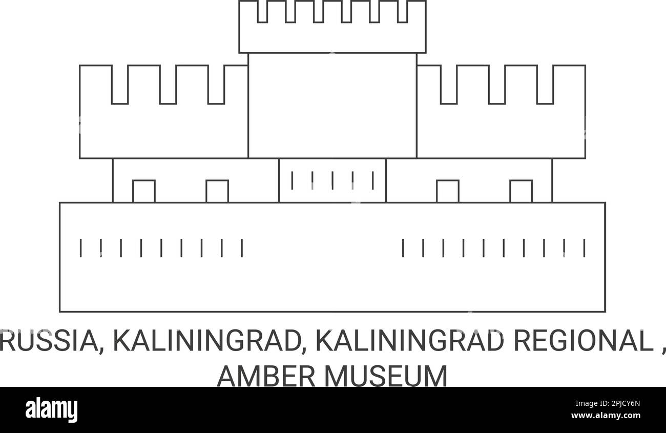 Russland, Kaliningrad, Kaliningrad Regional, Amber Museum Reise Wahrzeichen Vektordarstellung Stock Vektor