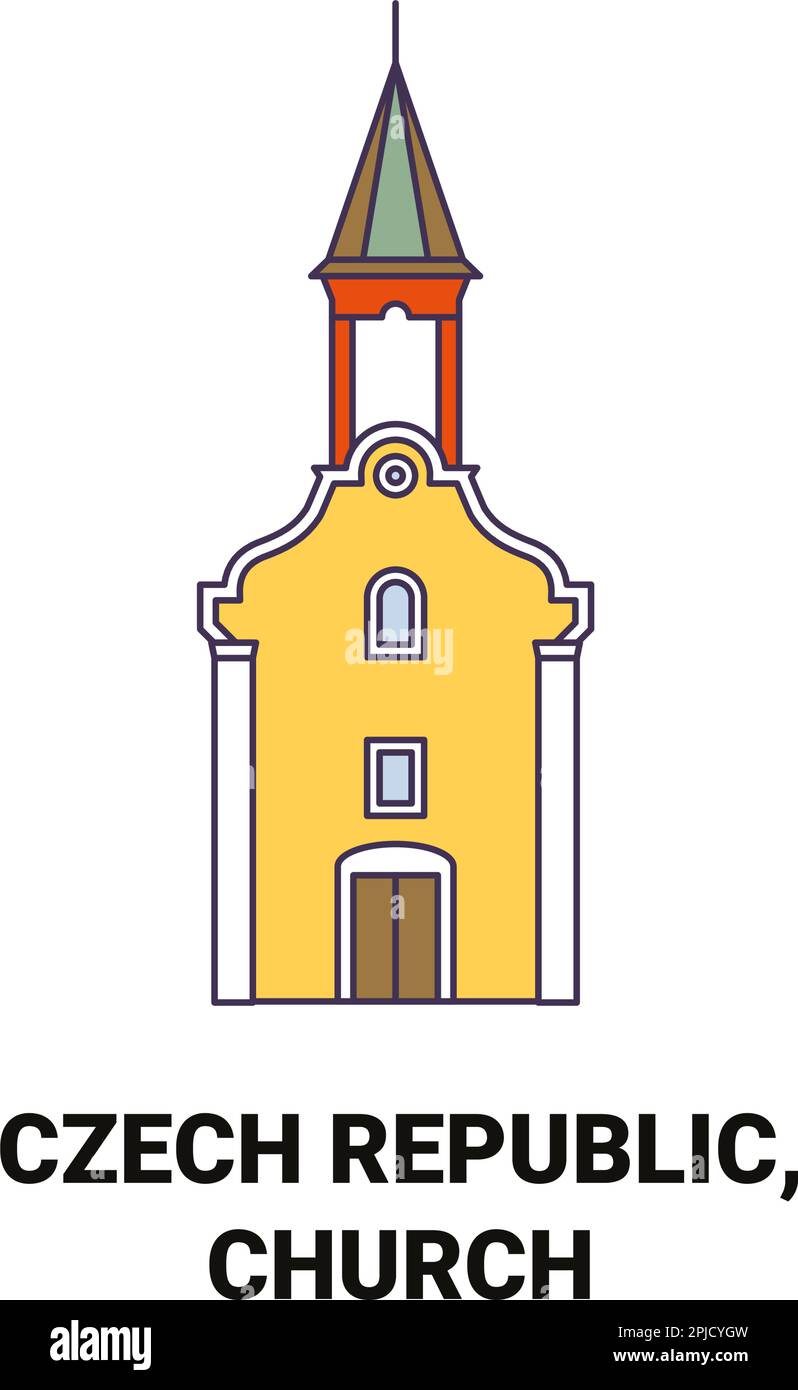 Tschechische Republik, Kirchenreise Landmarke Vektordarstellung Stock Vektor