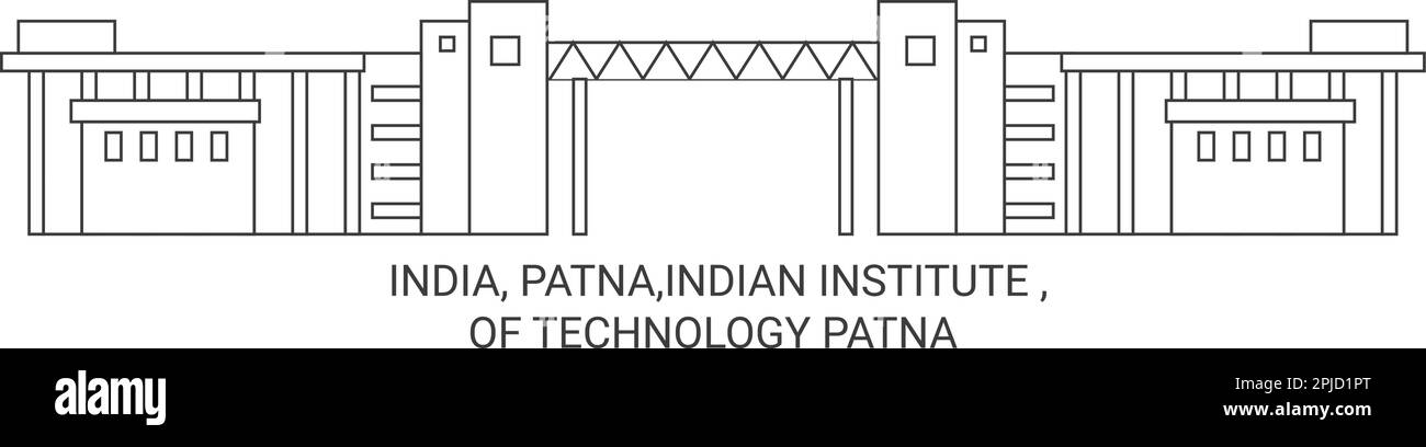 Indien, Patna, Indisches Institut, von Technologie Patna Reise Landmark Vektordarstellung Stock Vektor