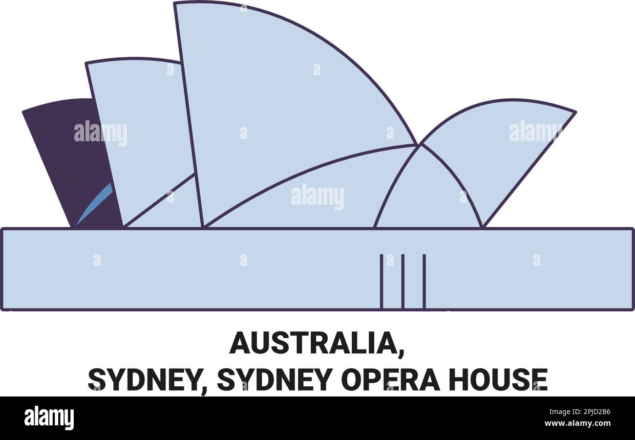 Australien, Sydney, Sydney Opera House, Reiseziel-Vektordarstellung Stock Vektor