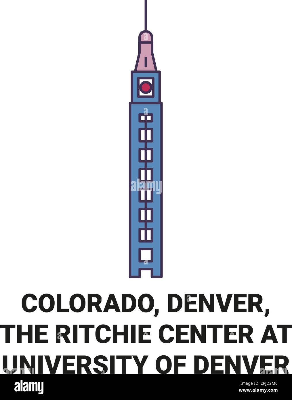 USA, Colorado, Denver, das Ritchie Center an der University of Denver, ein beliebtes Reiseziel Stock Vektor