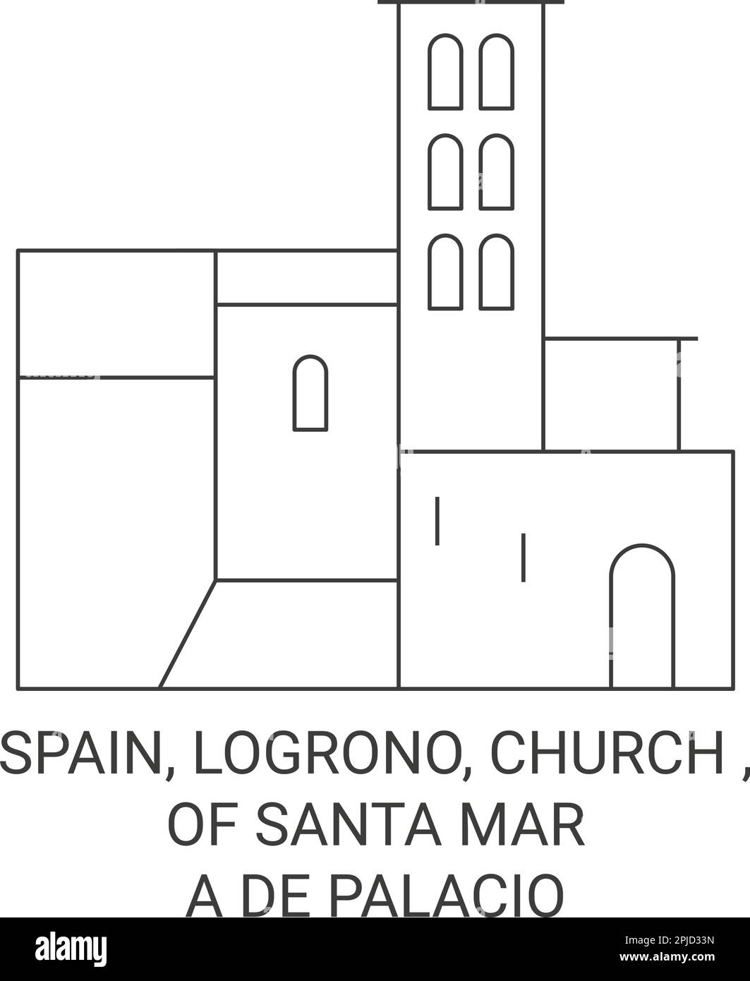 Spanien, Logrono, Kirche, Santa Mara De Palacio Reise-Wahrzeichen-Vektordarstellung Stock Vektor