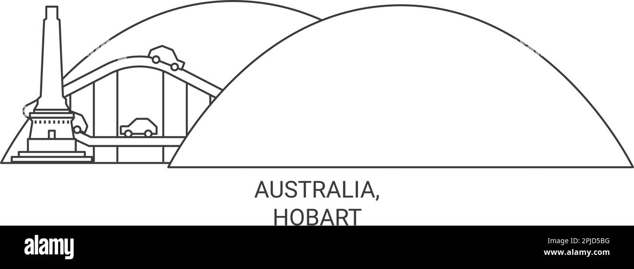 Australien, Hobart Reise-Wahrzeichen-Vektordarstellung Stock Vektor