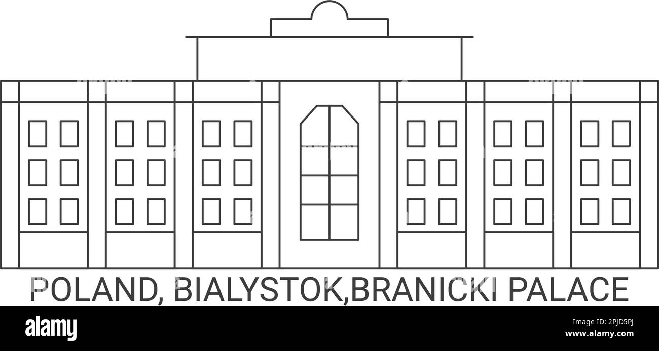 Polen, Bialystok, Branicki Palast, Reise-Wahrzeichen-Vektordarstellung Stock Vektor